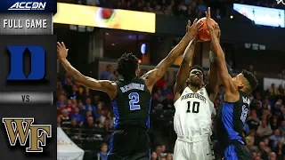 Duke vs Wake Forest Full Game | 2018-19 ACC Basketball