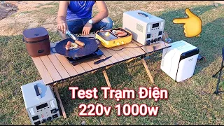 Test Thực Tế Trạm Điện Lưu Động 220v 1000w Nấu Cơm, Bếp Từ, Tủ Lạnh,Nồi lẩu cân tốt luôn mọi người ạ