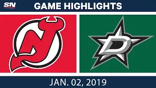 NHL Highlights | Devils vs. Stars - Jan. 2, 2019
