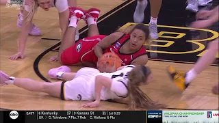 Molly Davis Hurts Ankle After Player DIVES Into Her Leg | NCAA Tournament, #2 Iowa vs #10 Georgia