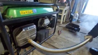 Неплохой способ  , по выводу газов от генератора   в гараже.