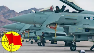 Red Flag. Powerful RAF Eurofighter Typhoon fighters on exercises in Nevada, USA.