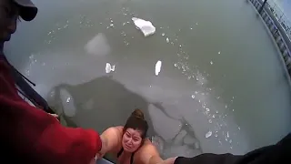 Bodycam footage shows Macomb County Sheriff's deputies rescue woman who fell into icy water