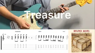 Bruno Mars - Treasure (guitar cover with tabs & chords)