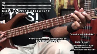 ROUNDABOUT Yes Bass Guitar Lesson Chris Squire Riffs @EricBlackmonGuitar