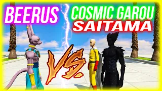 GTA 5 -Saitama (One Punch Man) and Cosmic Garou vs Beerus SUPERHERO BATTLE