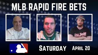 MLB Rapid Fire Picks Saturday April 20th | Picks And Parlays  #mlbb