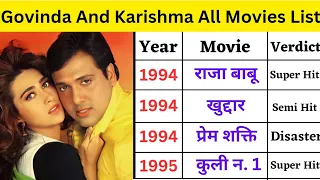 Govinda and karishma kapoor all movie list | karishma kapoor govinda ki film | Govinda all movie