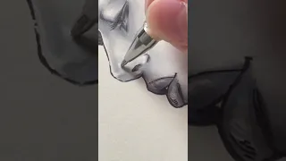 Grey copic marker portrait