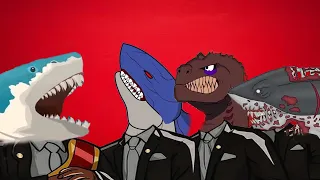 EVOLUTION of MEGALODON vs SHARKZILLA and GODZILLA - Coffin Dance Meme ( COVER )