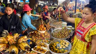 Best Cambodian Street Food at Countryside, Delicious Roasted Chicken, Fish, Frog, Crab & More