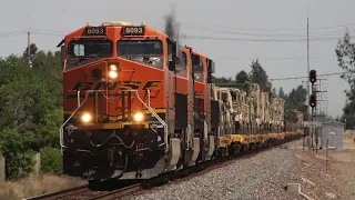 3 Trains Passes By Fresno, CA