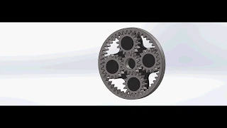 Motion analysis of Planetary Gear Train (Ring gear fixed and sun gear as input rotated at 200rpm)