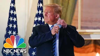 President Trump Returns To White House, Takes Off Mask For Photos | NBC News