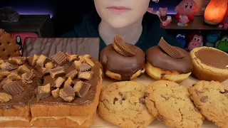 ASMR Chocolate Peanut Butter Desserts *Ice Cream, Donuts, Cookies, Candy, PB&Nutella Sandwich 먹방