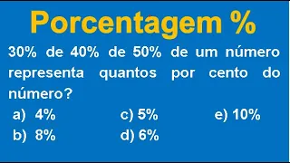 30% de 40% de 50% de um número representa quantos por cento do número?