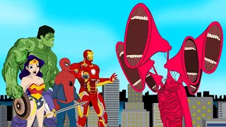 What if SuperHero: Hulk, Spiderman,Wonder Woman, Black Panther VS Evolution of SIREN HEAD Animation