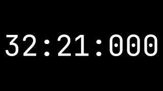 Countdown timer 32 minutes, 21 seconds [32:21:000] - White on black with milliseconds