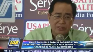 Ilang panukala para sa karagdagang benepisyo sa mga senior citizen, nakabinbin pa rin sa Kongreso