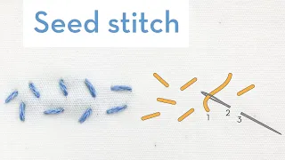 Seed Stitch - How to quick video tutorial - hand embroidery stitches for beginners