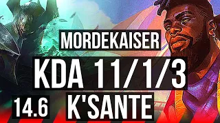 MORDEKAISER vs K'SANTE (TOP) | 11/1/3, 8 solo kills, Legendary | BR Master | 14.6