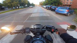 Honda CB650R cruising in town