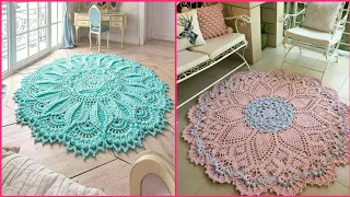 very beautiful and amazing crochet doily rugs designs // large crochet floor rugs ideas