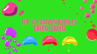 NEW 12 Colorful Cartoon Bubbles Green Screen Animation || By GreenPedia