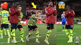 😱The Moment Odegaard Pushes Sagoe Jr To Arsenal Fans To Show Appreciation After Official Debut.