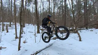 Ice Ribbon Studded tire (or die) Ride | Durham Forest #fatbiking
