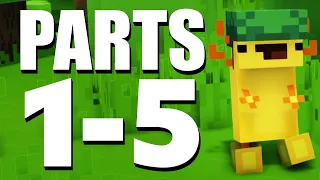 Minecraft Dancing Axolotls | Parts 1-5 Compilation (4K)