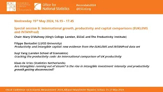 Special session B: International growth, productivity and capital comparisons (EUKLEMS & INTANProd)