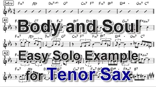 Body and Soul - Easy Solo Example for Tenor Sax