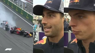 Ricciardo and Verstappen Explain Baku Crash | 2018 Azerbaijan Grand Prix