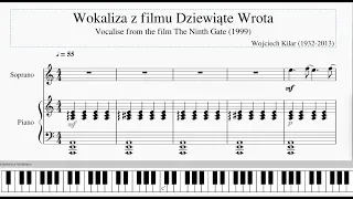 Vocalise from The Ninth Gate, Wojciech Kilar, sheet music, Wokaliza z filmu Dziewiąte Wrota, nuty