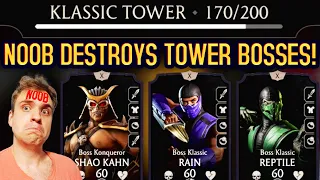 MK Mobile. Beginner Account vs. Battles 150 and 170 in Klassic Tower. This Was "FUN"!