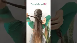 Hack for french braid/ easy braiding #hairdo #hairstyle