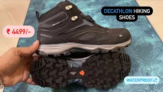 Best trekking or hiking shoes of Decathlon QUECHUA Men’s Hiking Shoes (WATERPROOF) MH100- Black