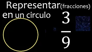 Representar 3/9 graficamente . Representacion grafica de fracciones , grafico