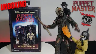 4K Unboxing NECA Puppet Master Blade and Torch Action Figure Review