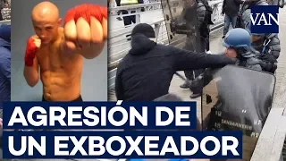 La brutal agresión de un exboxeador a un policía en las protestas de los 'chalecos amarillos'