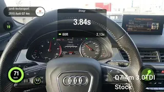 Audi Q7 4m 3.0 TDI разгон 0-100 сток и amb motorsport Stage1