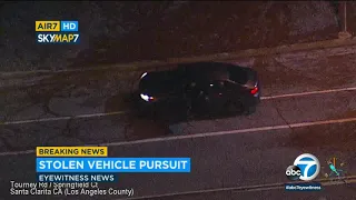 POLICE CHASE: Stolen-vehicle suspect in custody after high-speed chase ends in Valencia | ABC7