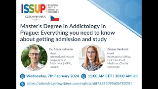 ISSUPP Czech Republic: Master's Degree in Addictology in Prague: Admissions and Study