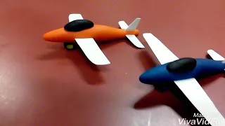 Clay art# How to make Aeroplane Jet with clay and paper#