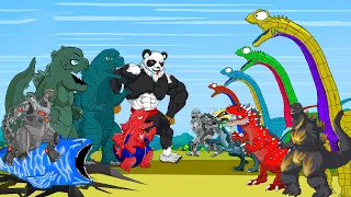 GODZILLA of EVOLUTION DINOSAURS All Kaiju & Bloop, Crocodile the River - Dino Rescue Kong Animation!