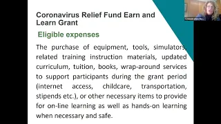 Coronavirus Relief Earn and Learn Grant