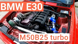 BMW E30 po swapie na M50B25 Turbo - historia Jacka i jego auta