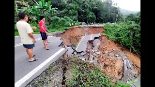 Landslide causes collapse of portion of Tuaran road