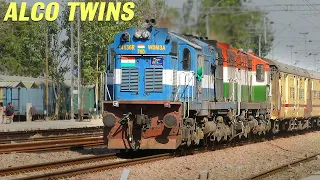 Double Diesel Train meets Double Stack Container Freight Train | Indian Railways